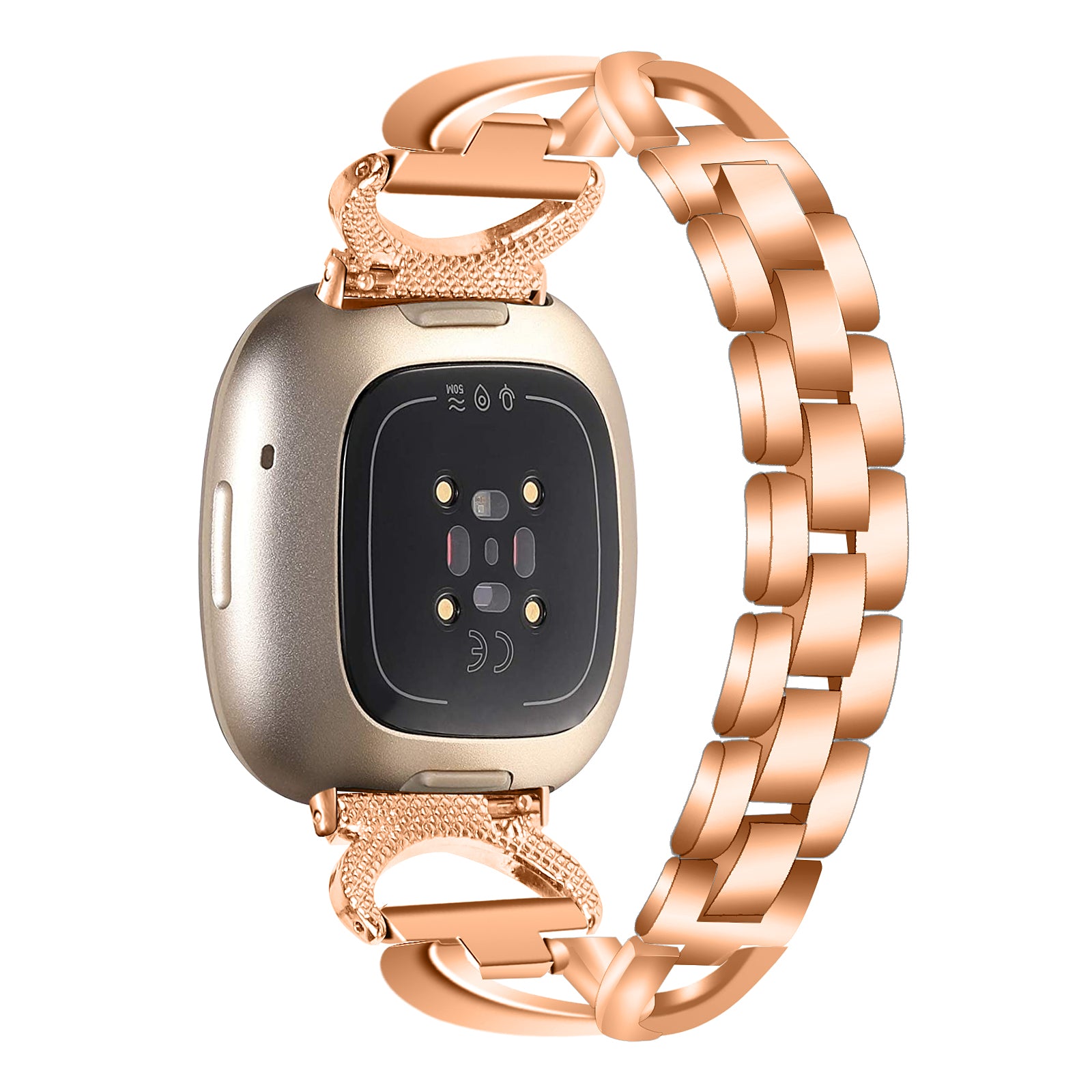 Alloy Watch Band for Fitbit Versa 3 Versa 4 Sense 2 Rhinestones Decor Strap Stylish Bling Bracelet Alloy Watch Band for Fitbit Versa 3 Versa 4 Sense 2 Rhinestones Decor Strap Stylish Bling Bracelet